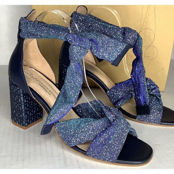 Unity in Diversity Women's Euro 39 Lawson Navy Shimmery Heels - New - Picture 2 of 6